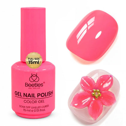 beetles Gel Polish Hot Pink Gel Polish Raspberry Mousse 15ML front view