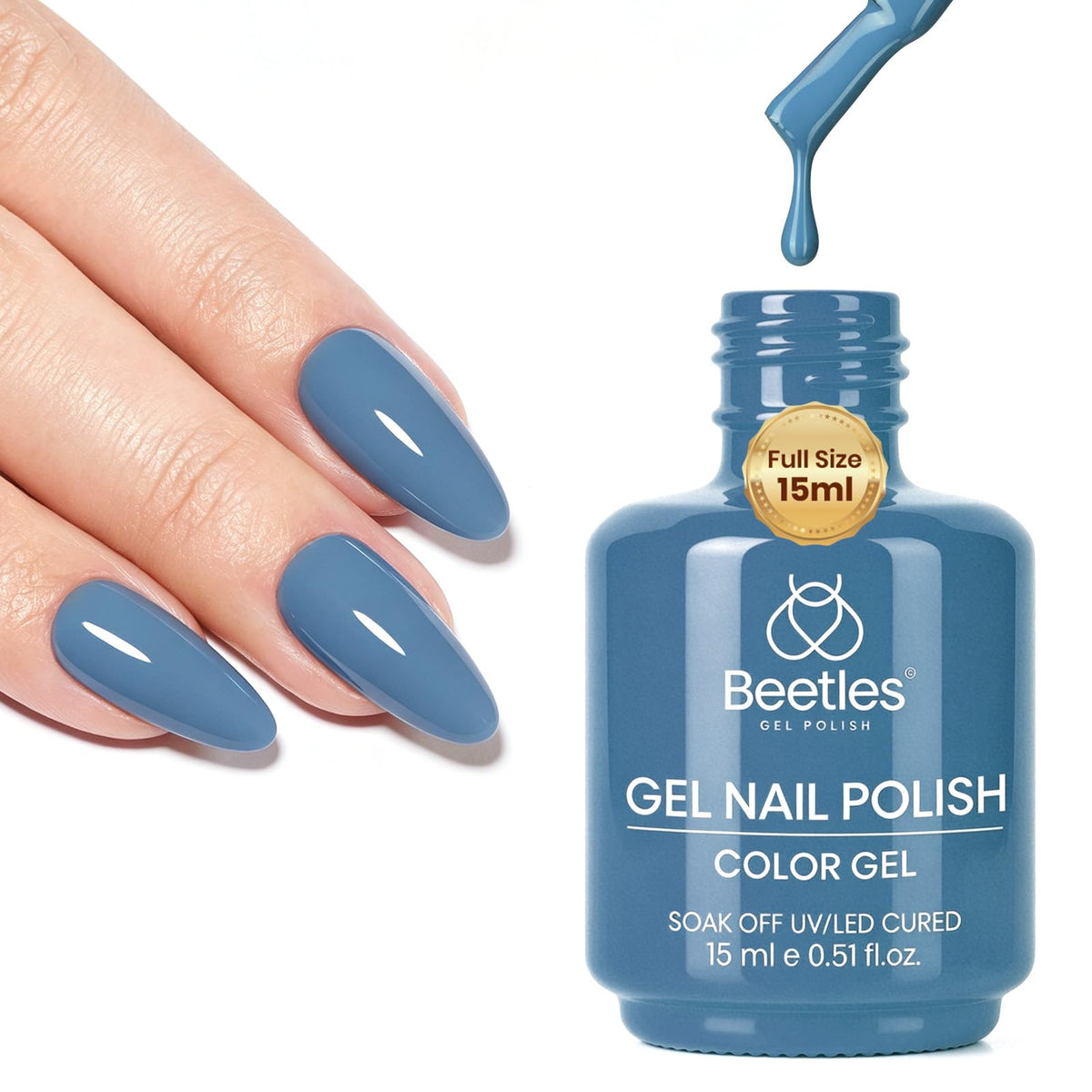 beetles Gel Polish Indigo Tide 15ML front view