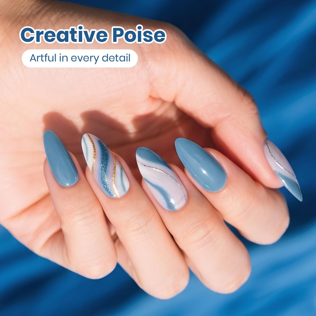 beetles Gel Polish Indigo Tide in a nail art setup