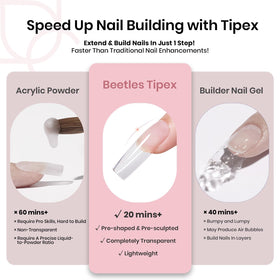 beetles Gel Polish Instant Apex Nail Tips arranged in a display