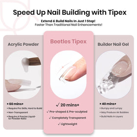 beetles Gel Polish Instant Apex Nail Tips C-curve design demonstration
