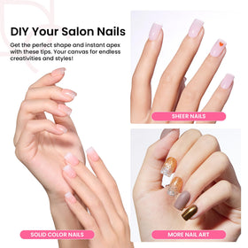 beetles Gel Polish Instant Apex Nail Tips Kit contents with nail tips and glue