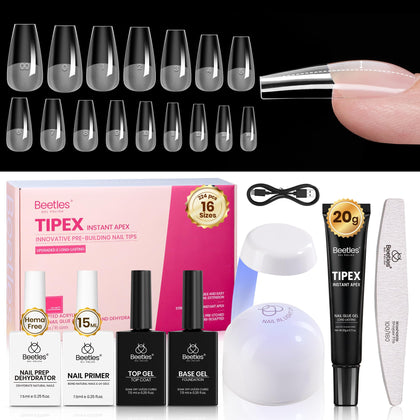 beetles Gel Polish Instant Apex Nail Tips Kit front view with all components