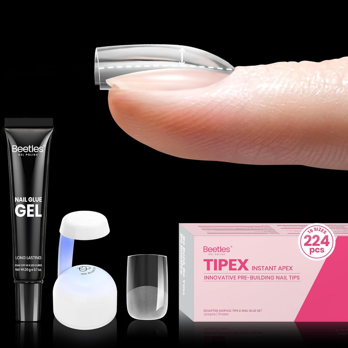 beetles Gel Polish Instant Apex Nail Tips Kit packaging front view