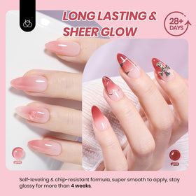 beetles Gel Polish Jelly Gel Nail Polish Set displaying red shade