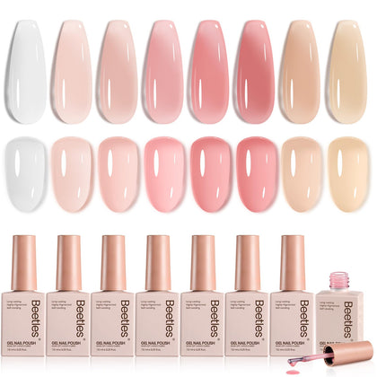 beetles Gel Polish Jelly Gel Nail Polish Set front view with 8 colours