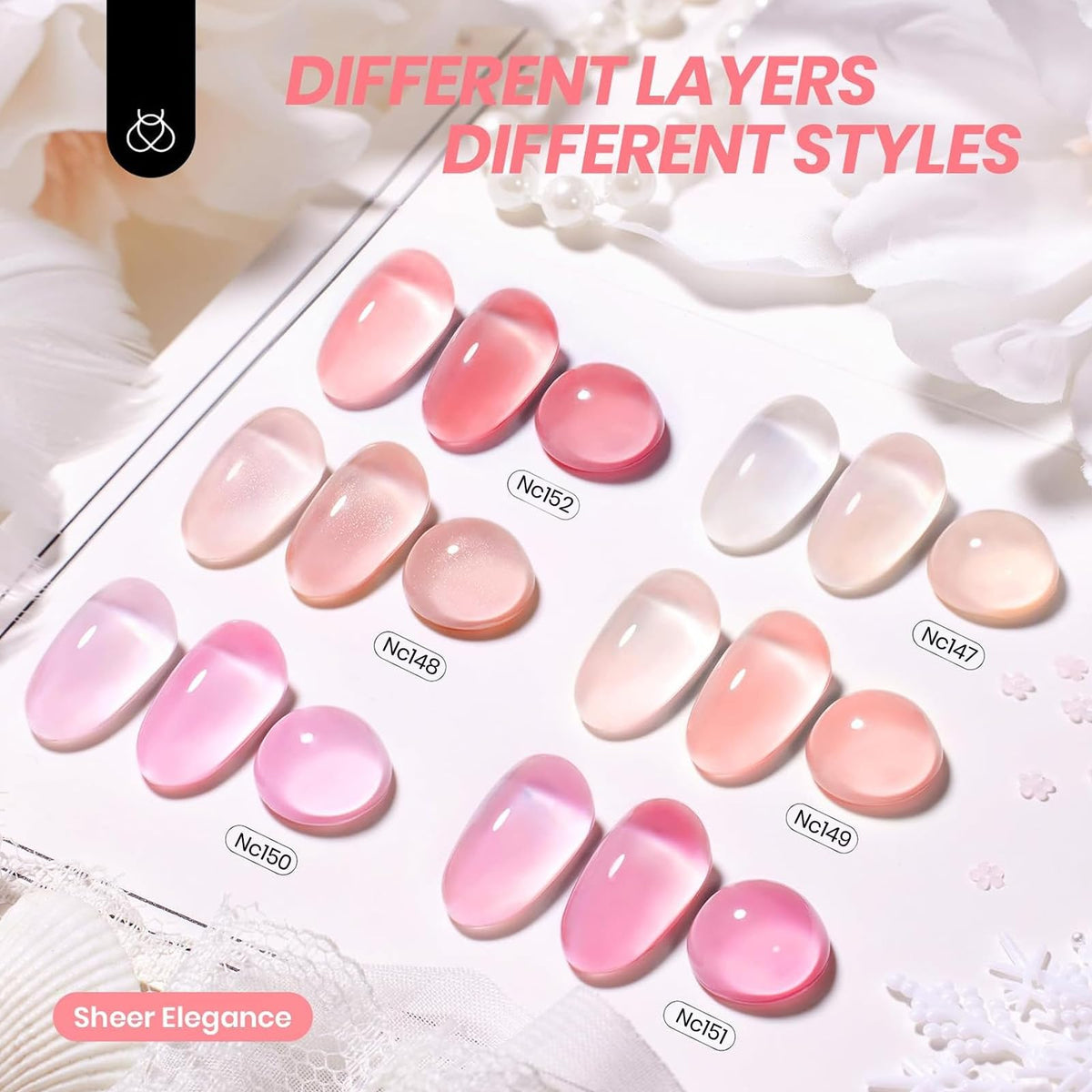 beetles Gel Polish Jelly Gel Nail Polish Set peach colour swatches