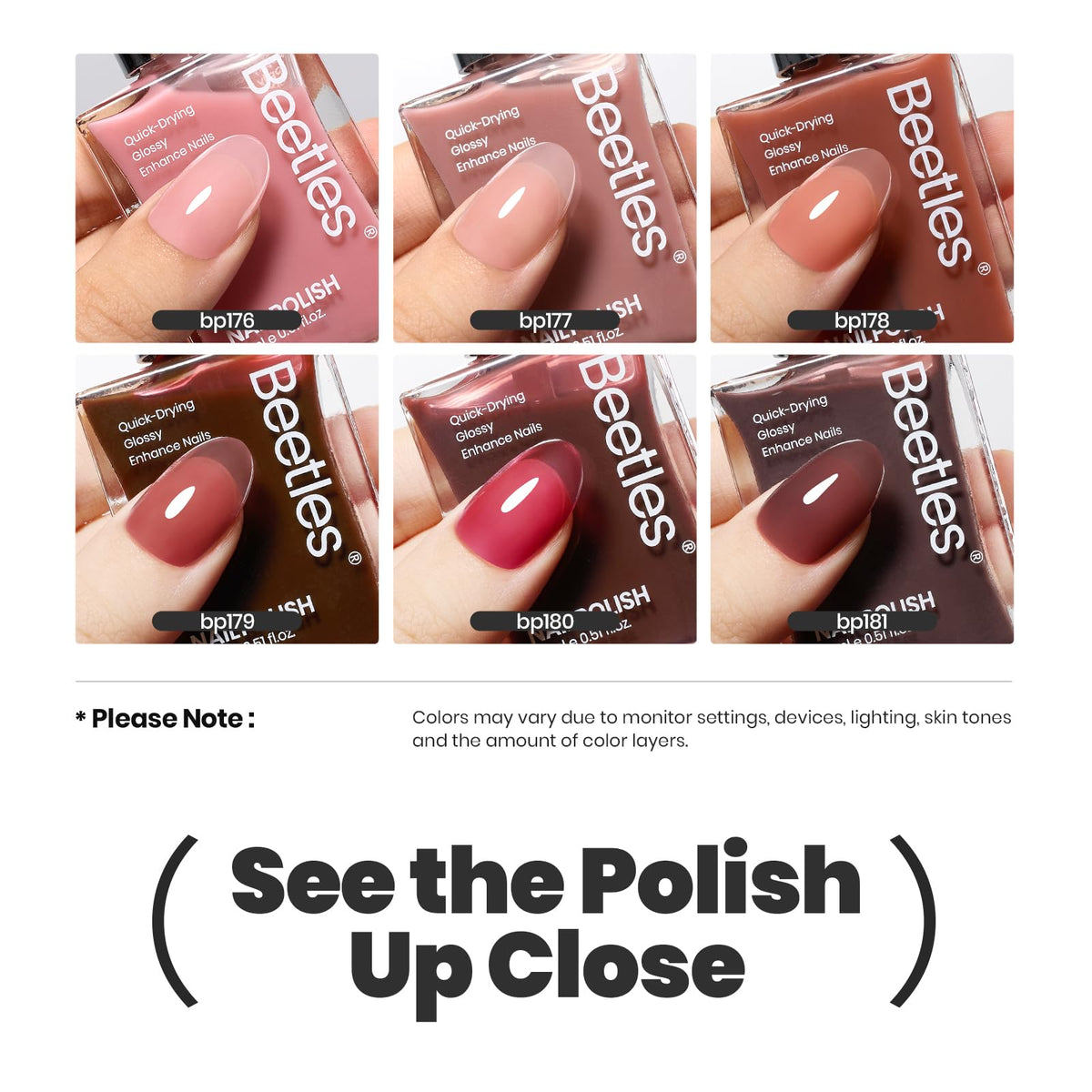 beetles Gel Polish Jelly Nail Polish Set displayed with a manicure setup