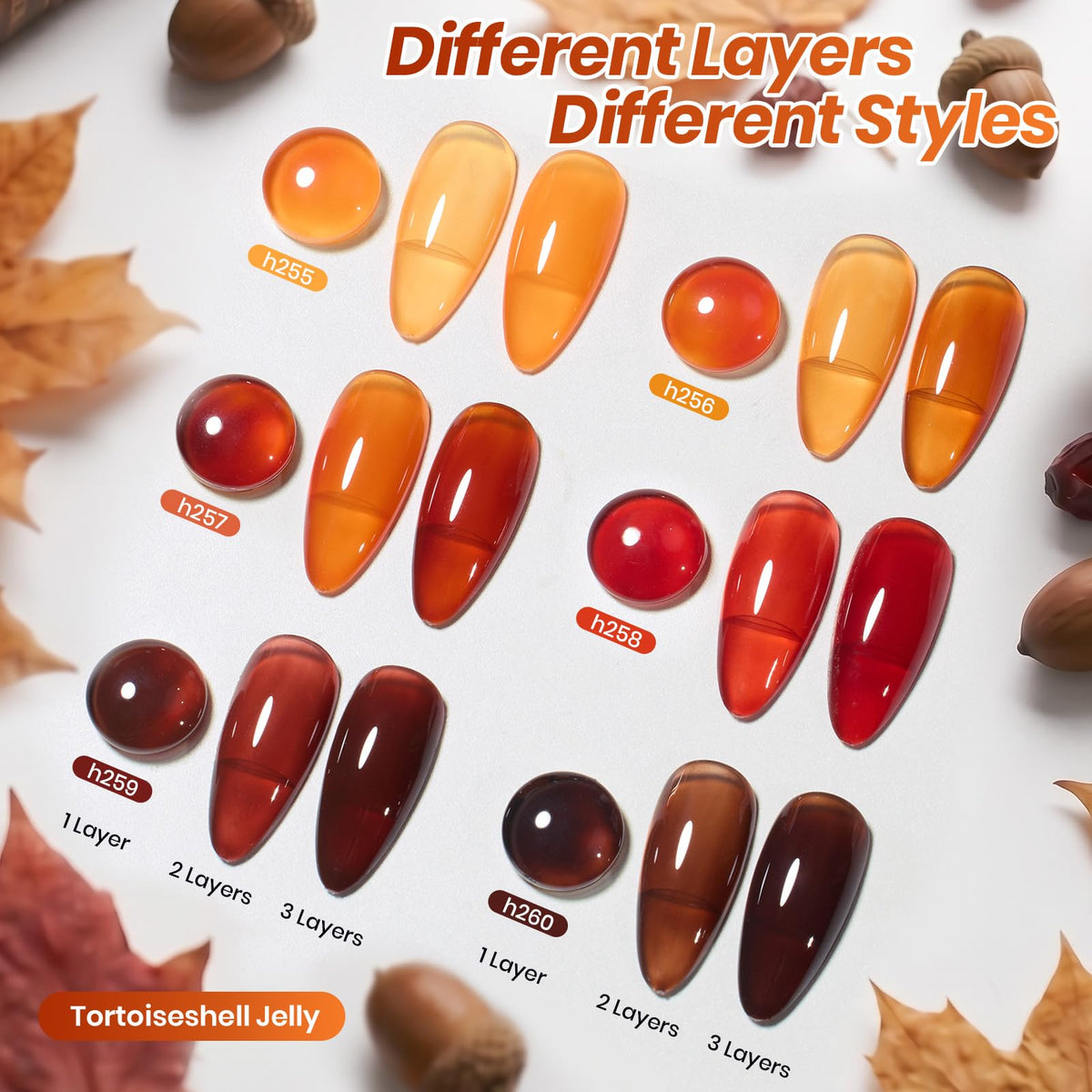beetles Gel Polish Jelly Tortoise Fall Gel Nail Polish Set amber shade