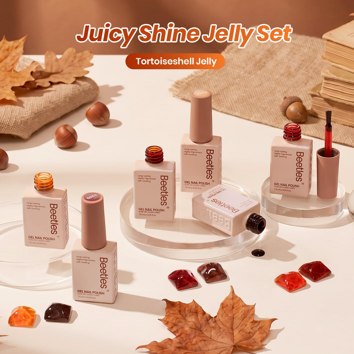 beetles Gel Polish Jelly Tortoise Fall Gel Nail Polish Set application process