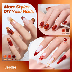 beetles Gel Polish Jelly Tortoise Fall Gel Nail Polish Set orange shade