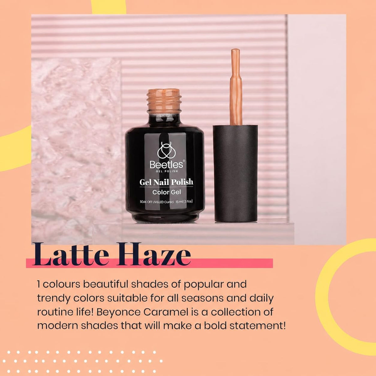 beetles Gel Polish Latte Haze 15ML bottle side view