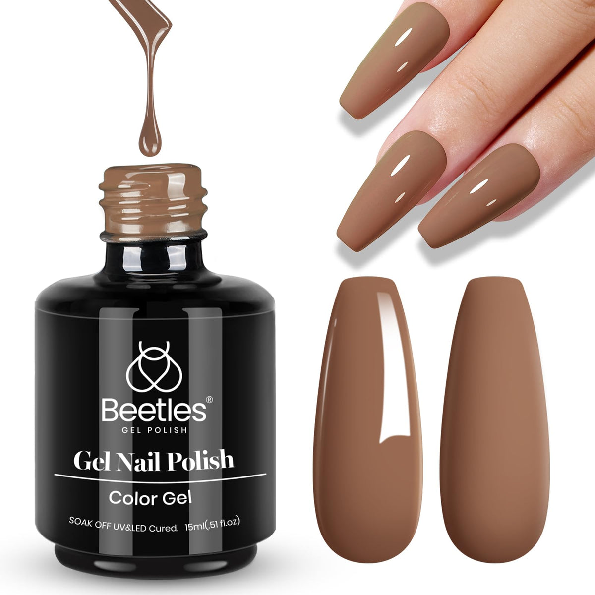 beetles Gel Polish Latte Haze 15ML colour swatch