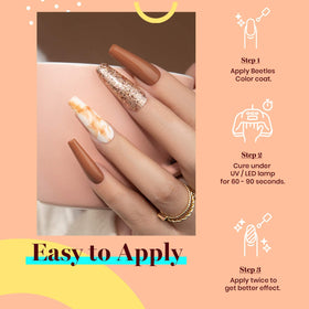 beetles Gel Polish Latte Haze 15ML on a manicure table