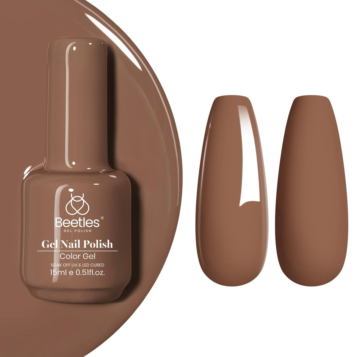 beetles Gel Polish Latte Haze 15ML packaging details