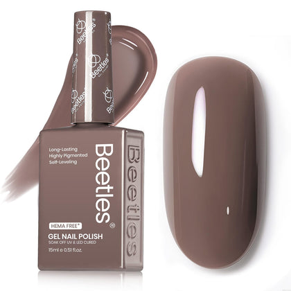 beetles Gel Polish Latte Routine 15ML brown gel polish front view