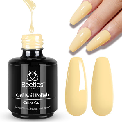 beetles Gel Polish Lemon Chiffon 15ML front view