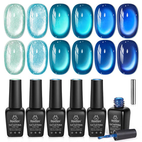 beetles Gel Polish Liberty Blue Cat Eye Gel Nail Polish Set front view