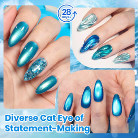 beetles Gel Polish Liberty Blue Cat Eye Gel Nail Polish Set showing mint blue shade