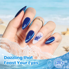 beetles Gel Polish Liberty Blue Cat Eye Gel Nail Polish Set with magnetic tool