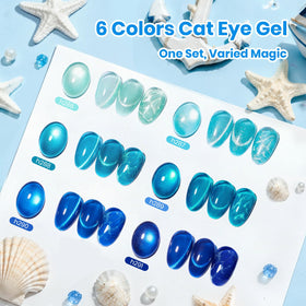 beetles Gel Polish Liberty Blue Cat Eye Gel Nail Polish Set with six colours