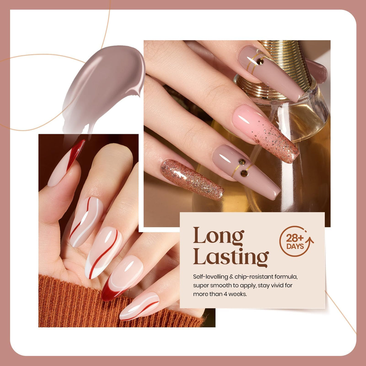 beetles Gel Polish light grey shade close-up