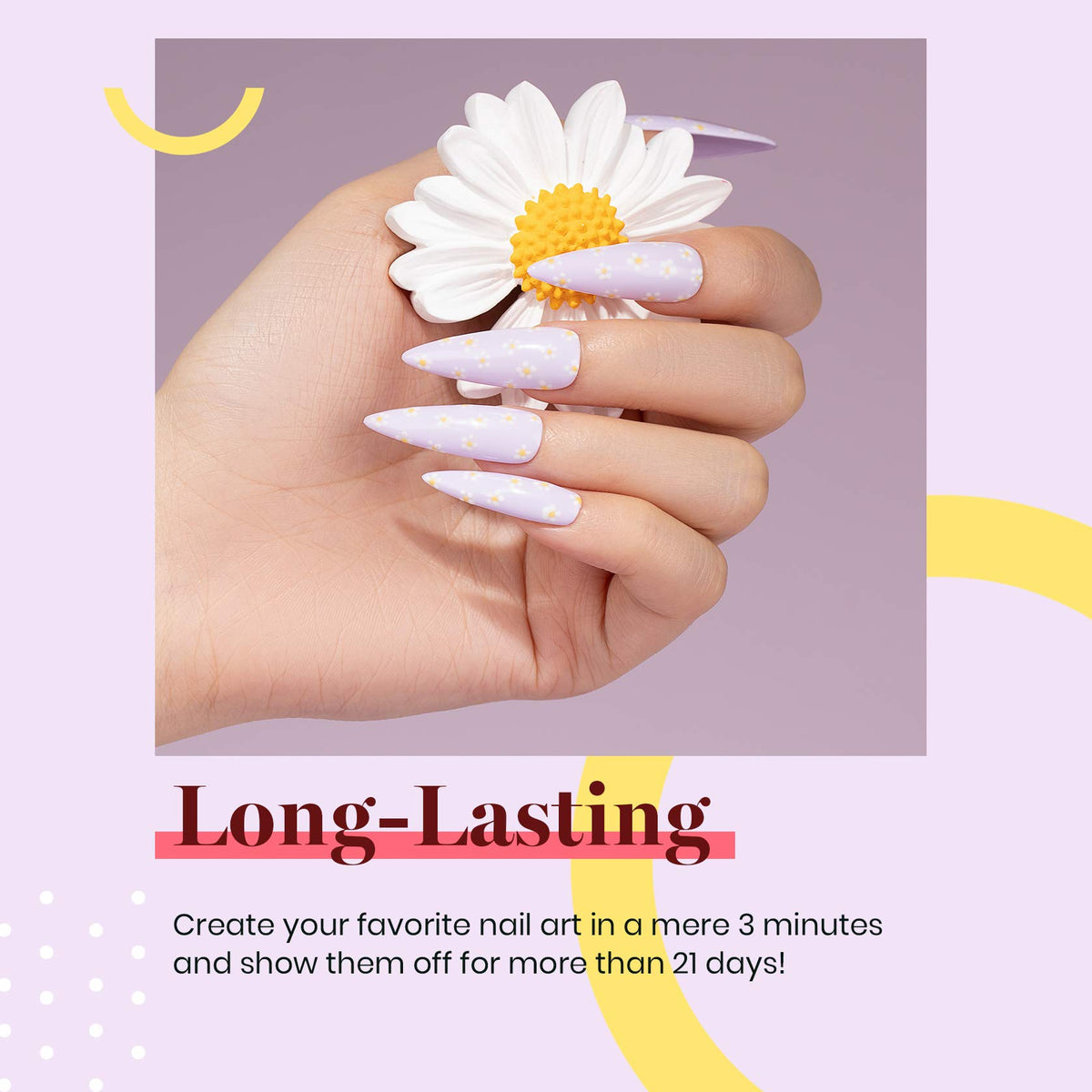 beetles Gel Polish lilac purple applied with nail art