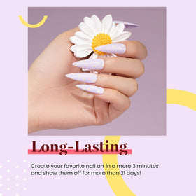 beetles Gel Polish lilac purple applied with nail art