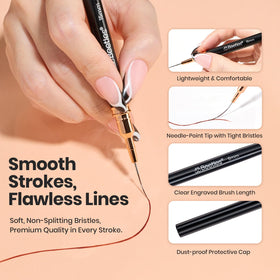 beetles Gel Polish Liner Brushes in use on nails