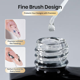 beetles Gel Polish Liner Gel Top Coat brush close-up
