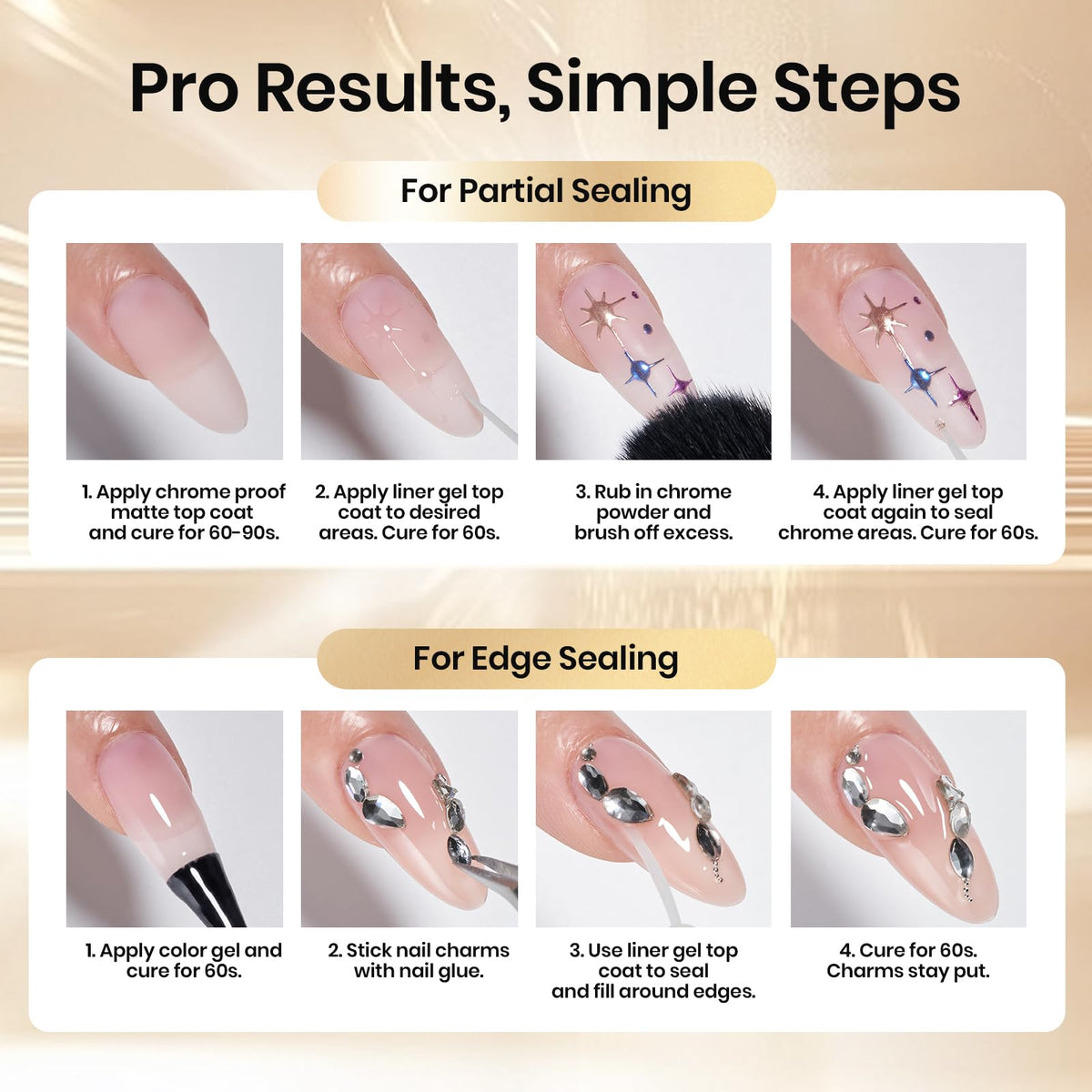 beetles Gel Polish Liner Gel Top Coat in beautiful gift box