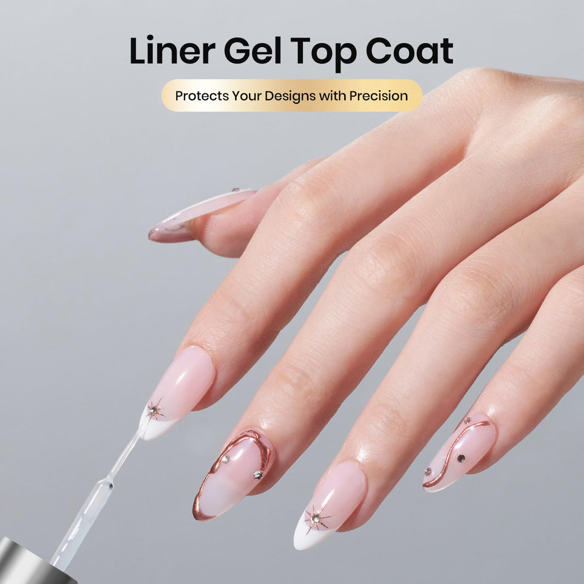 beetles Gel Polish Liner Gel Top Coat in use for nail art