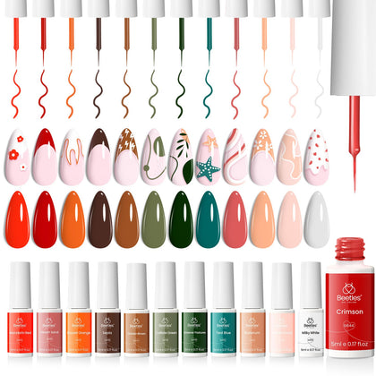beetles Gel Polish Liner Nail Art Set 12 Pcs front view