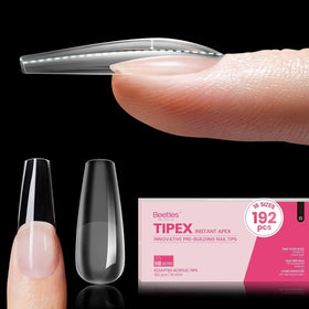 beetles Gel Polish Long Coffin Nail Tips front view with packaging