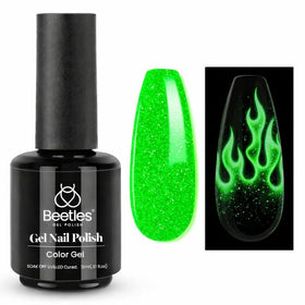 beetles Gel Polish Luminous Green Glow front view