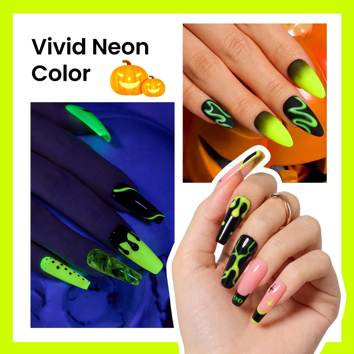 beetles Gel Polish Luminous Yellow application on nails