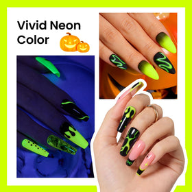 beetles Gel Polish Luminous Yellow application on nails
