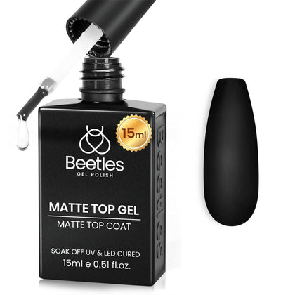 beetles Gel Polish Matte Gel Top Coat 15ml front view