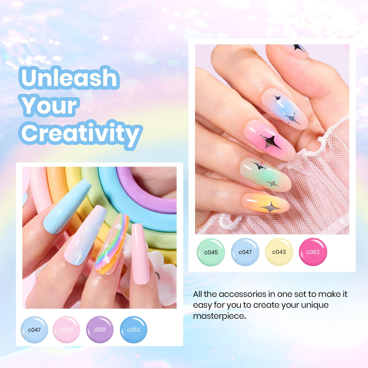 beetles Gel Polish matte top coat effect on nails