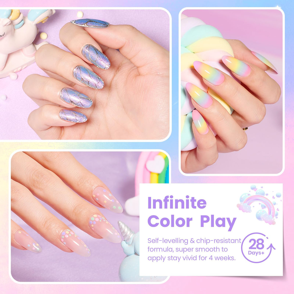 beetles Gel Polish matte top coat with pastel colours