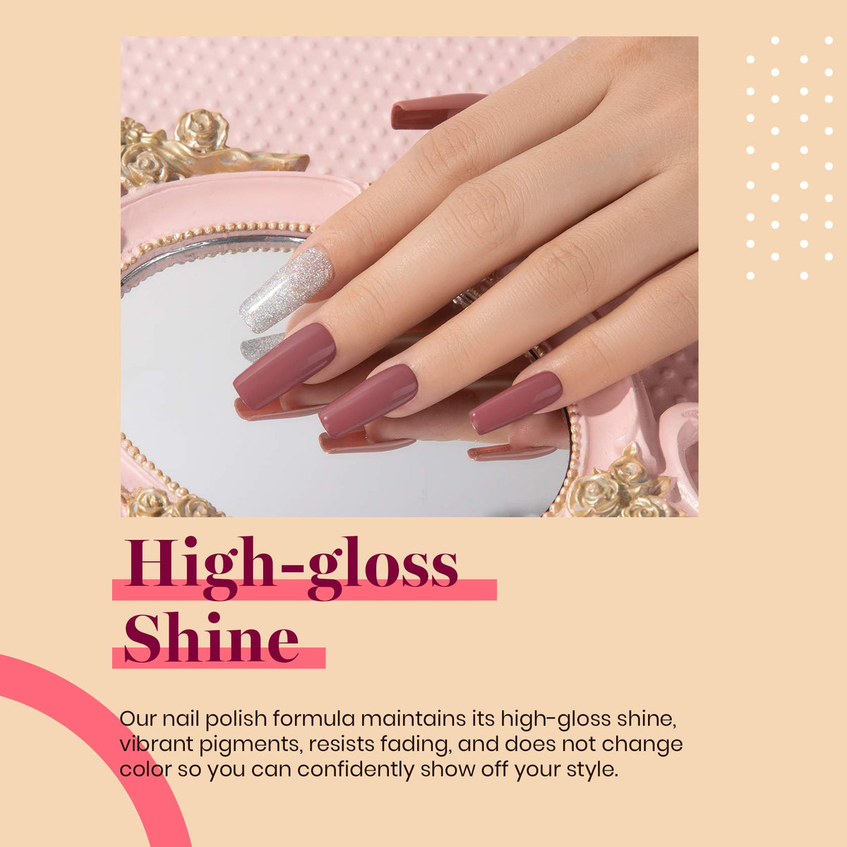 beetles Gel Polish Mauve Gel Nail Polish 15ML Dusty Rose texture close-up