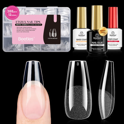 beetles Gel Polish Medium Coffin Nail Tips 288pcs set front view