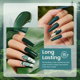 beetles Gel Polish Medium Green shade bottle close-up