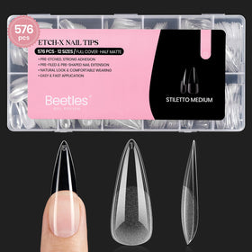beetles Gel Polish Medium Stiletto Nail Tips 576Pcs front view