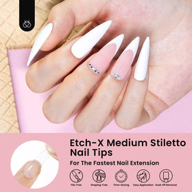 beetles Gel Polish Medium Stiletto Nail Tips close-up of nail tips