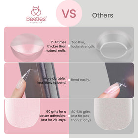 beetles Gel Polish Medium Stiletto Nail Tips in use on nails