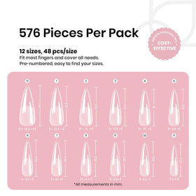 beetles Gel Polish Medium Stiletto Nail Tips packaging