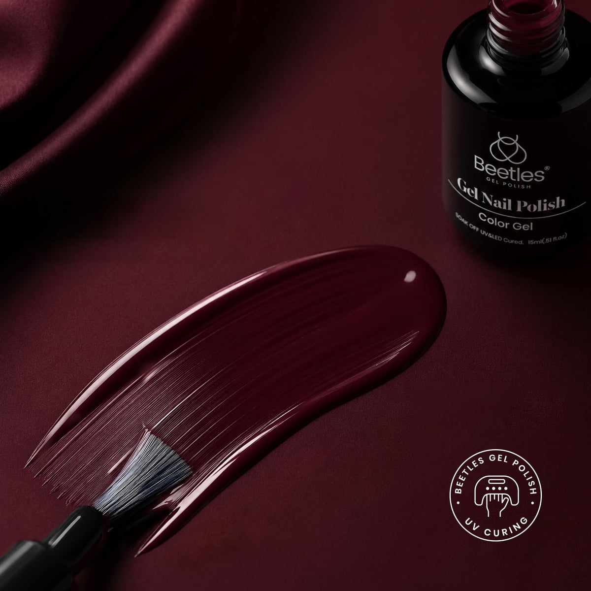 beetles Gel Polish Merlot Wine bottle side view