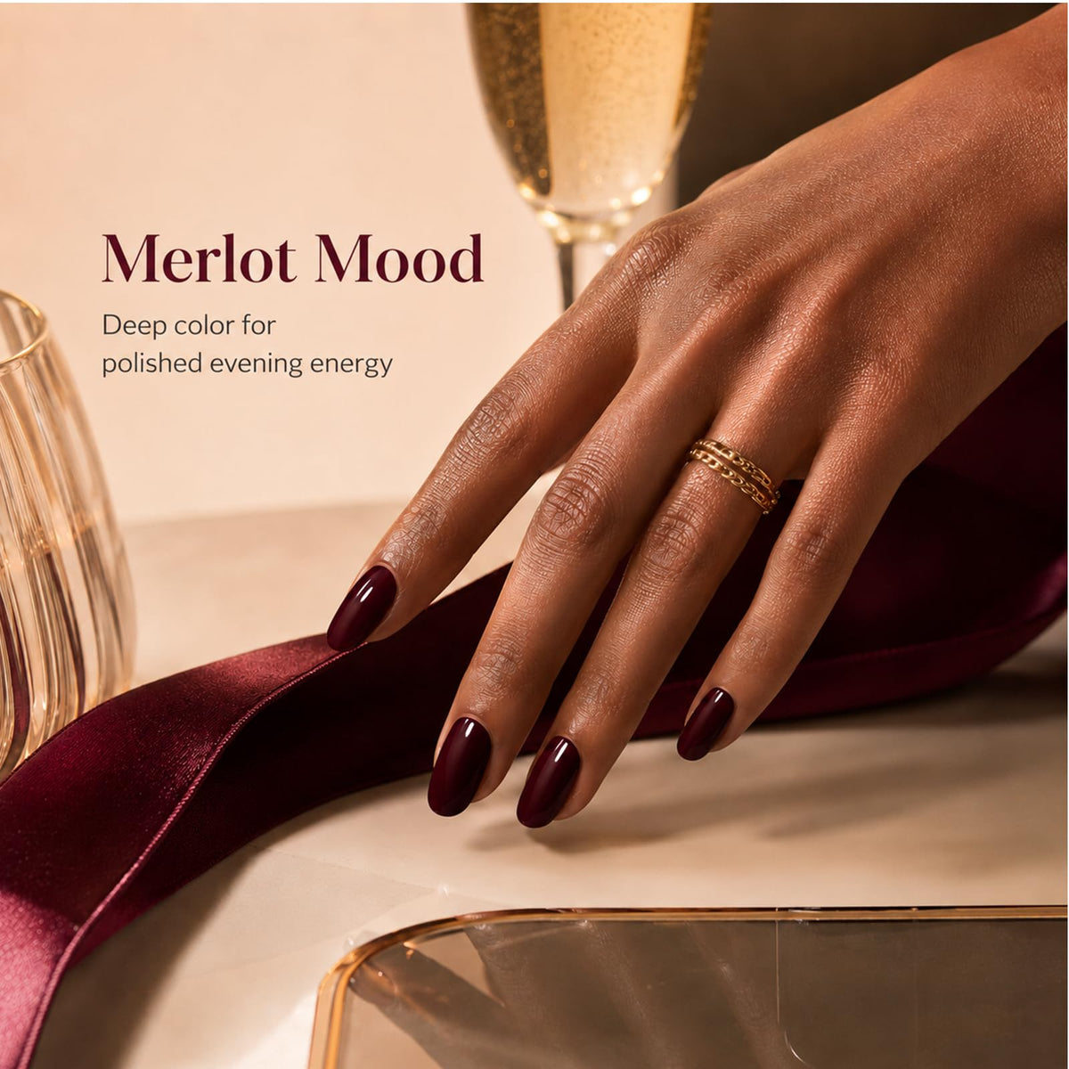 beetles Gel Polish Merlot Wine nail art design