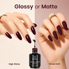 beetles Gel Polish Merlot Wine with LED lamp